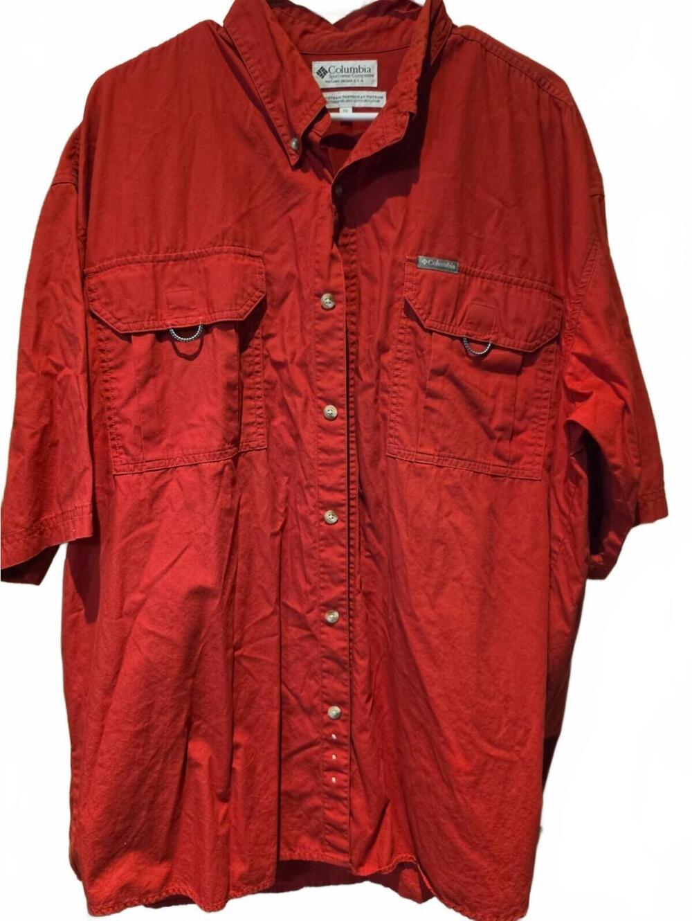 Columbia Sportswear  Men's 2XL Bahama Shirt Button Down  Brick Red 100% Cotton
